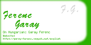 ferenc garay business card